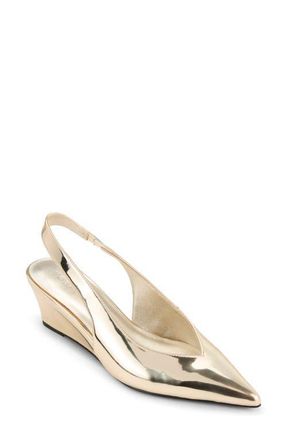 Yosi Samra Phoebe Slingback Pointed Toe Pump in Gold at Nordstrom, Size 7.5
