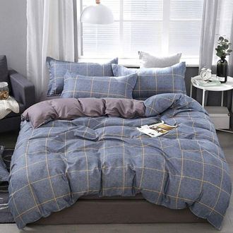 OEM Funda N&oacute;rdica Y Funda De Almohada A Cuadros Simples. Juego De Cama Grande De Cuatro Piezas De Gran Tama&ntilde;o. Textiles Para El Hogar Para Todas Las Estac