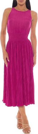 Marina Rossini Sleeveless Pleated Midi Dress in Fuchsia at Nordstrom Rack, Size X-Small