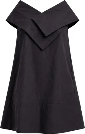 Meimeij Black Cotton Mini Womens Dress