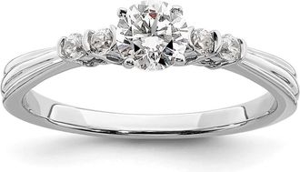 Diamond2Deal 10k White Gold Lab Grown Diamond Engagement Ring 1/2Ct Clarity- VS Color- G-H