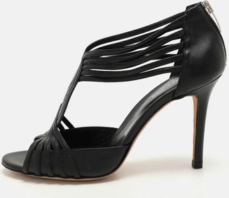 Sergio Rossi Black Leather Stappy Sandals