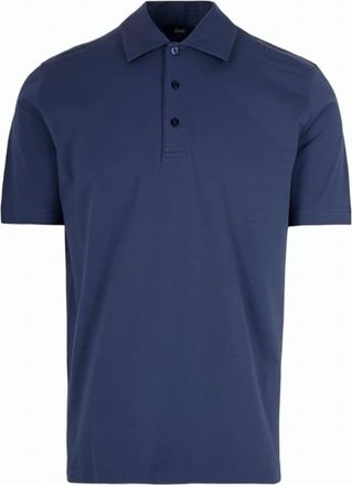 Herno Blue Cotton Solid Color Polo Shirt