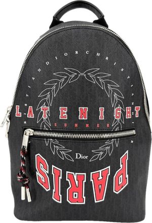 Dior Black Red Color Leather Backpack (Pre-Owned)