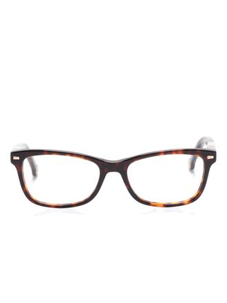 Carolina Herrera rectangle-frame glasses - unisex - Acetate - 54 - Brown