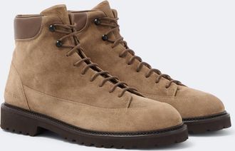 Common Projects Hiker leather-trimmed suede lace-up boots