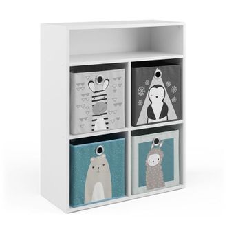 Vicco Estanter&iacute;a Infantil, Blanco, 72 X 90.2 Cm Con 4 Cajones Plegables