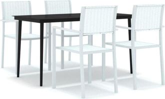vidaXL 5 Piece Garden Dining Set White Vidaxl