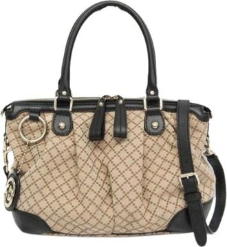 Gucci Pre-owned Handbags, female, Beige, Size: ONE SIZE Pre-owned Sukey Diamante 247902 Handbag