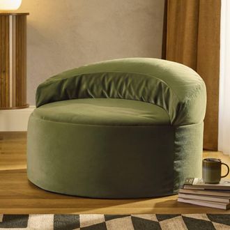 Icon Brand Orb Accent Chair Matt Velvet in Olive