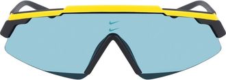 Nike Marquee 66mm Oversize Shield Sunglasses in Laser Orange/Teal at Nordstrom