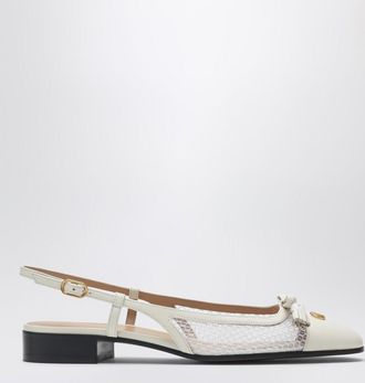 Valentino Garavani Valet Du Roi slingback ballerina ivory