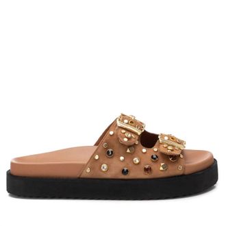 Xti Womens Double Buckle Sandals In Camel