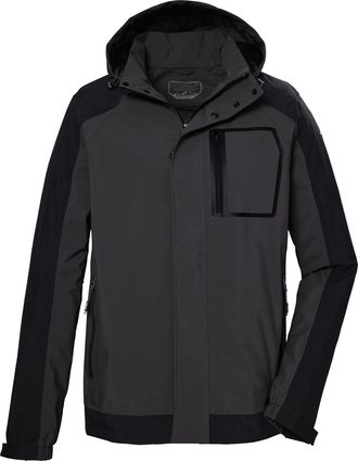Killtec Killtec Mens Kos 54 Mn Jckt Functional Waterproof, Outdoor Jacket with Removable Hood, Charcoal, M