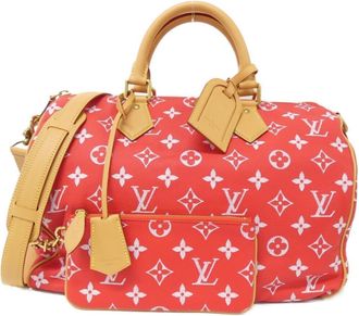 Louis Vuitton Rouge Leather Boston Bag (Pre-Owned)