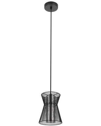 Eglo Eglo Maseta 1 Light Pendant With Black Metal Frame & Transparent Smoked Glass Shade
