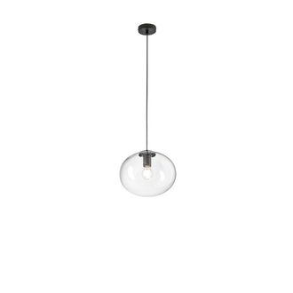 Luce-Ambiente-Design Black Metal Galaxy Suspension with 30 cm Blown Glass Diffuser