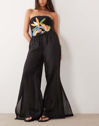 Arket Pantaloni da mare neri in rami&egrave;-Nero