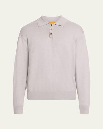 Guest In Residence Mens Cotton-Cashmere Allday Polo Sweater
