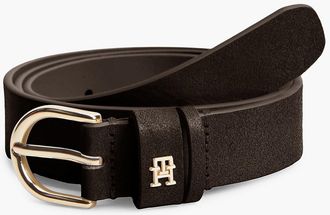 Tommy Hilfiger Womens Essential Round Buckle Suede Belt - Fondant Brown - 40