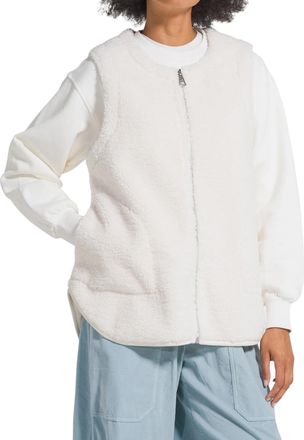 Deha Plush Texture Sleeveless Vest with Zipper Closure