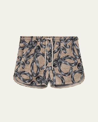 Loewe x Paulas Ibiza Anagram-Print Towelling Pull-On Shorts