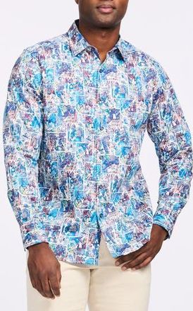 Robert Graham Elbert Cotton Button-Up Shirt in Multi at Nordstrom Rack, Size Xx-Large