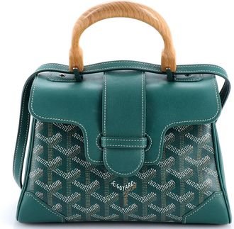 Goyard Saigon Top Handle Bag Coated Canvas with Leather Mini