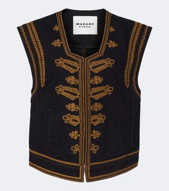 Isabel Marant Edmee embroidered denim vest