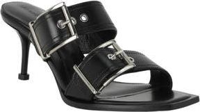Alexander McQueen Punk Double Buckle Sandal in Black Silver at Nordstrom Rack, Size 5.5Us / 35.5Eu