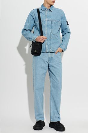 Stone Island Denim Jacket From The Denim Research Embargo Collection, Mens, Blue