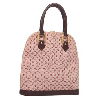 Louis Vuitton Alma Handbag Mini Lin Red Canvas Handbag (Pre-Owned)