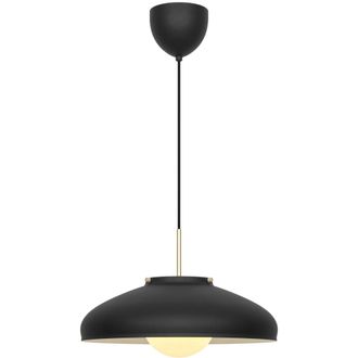 Nordlux Premium Indoor Pendant Light Black Metal E14 Glass Shade - Mains Powered, IP20