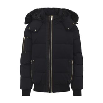 Moose Knuckles Down Jackets, male, Black, Size: XL Black Jacket for Stylish Winter Outings