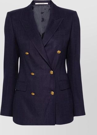 Tagliatore notched lapel jacket gold-tone button detail