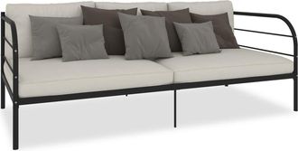 vidaXL Estructura De Cama Sin Colch&oacute;n Metal Negro 90x200 Cm Vidaxl
