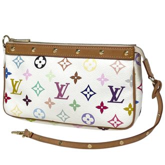 Louis Vuitton Blanc White Monogram Multicolore Pochette Pouch (Pre-Owned)