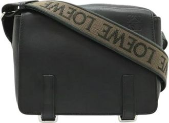 Loewe Pre-owned Anagram Leren Schoudertas - Dames - Vintage Schoudertas - Zwart - ONE Size - Leer - Vintage