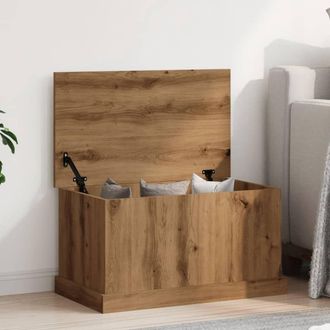 Berkfield Home Storage Box Artisan Oak 70x40x38 cm Engineered Wood in Brown | Size: 70 x 40 x 38 cm