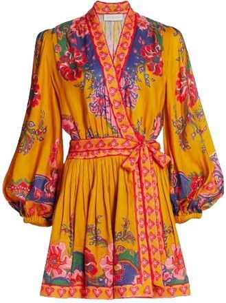 Zimmermann Orange Lovestruck Mini Dress Size M