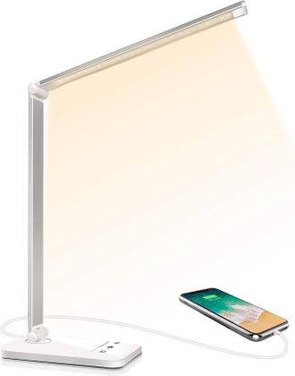 OEM L&aacute;mpara De Mesa Led, 3 Modos De Temperatura De Color Regulables, 5 Niveles De Brillo, Protecci&oacute;n Ocular Con Control T&aacute;ctil Flexible, L&aacute;mpara De Noche 