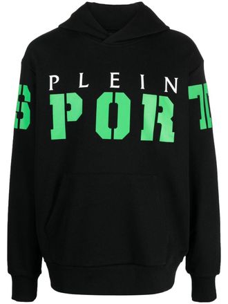 Plein Sport logo-print cotton hoodie - men - Cotton - S - Black