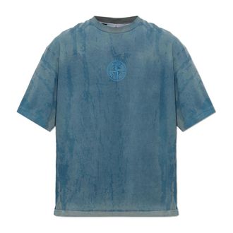 Stone Island Camiseta con Logo Estampado - Tops - Hombre - Azul - 2XL