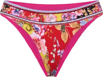 Camilla Bloemen Bikini Broekje met Kristallen - Dames - Bikinis - Rood - L - Badmode