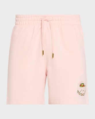 Casablanca x Pink Laduree Men & apos;s Embroidered Sweat Shorts