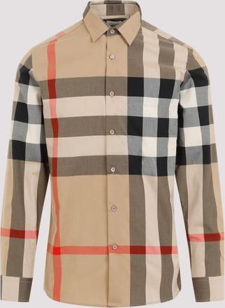 Burberry Beige Archive Beige Check Cotton Shirt