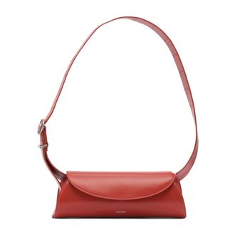 Jil Sander Tassen, Dames, Rood, ONE Size, Leer, Cannolo Kleine Schoudertas