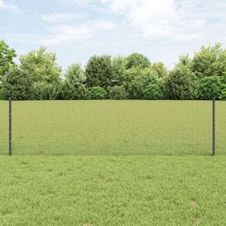 Berkfield Home Welded Wire Fence with 44 U Posts Grey 0.6x100 m Steel