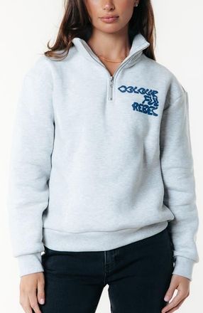 Colourful rebel Uni Bold Logo Relaxed Zip Sweat in Light Grey Melange at Nordstrom, Size X-Large Eu