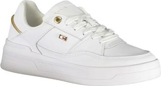 Tommy Hilfiger Polyurethane with Gold Details Sneaker - White